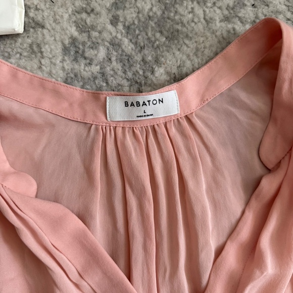 Aritzia Babaton 100% SILK Benedict Dress In Pink Large - Picture 3 of 3